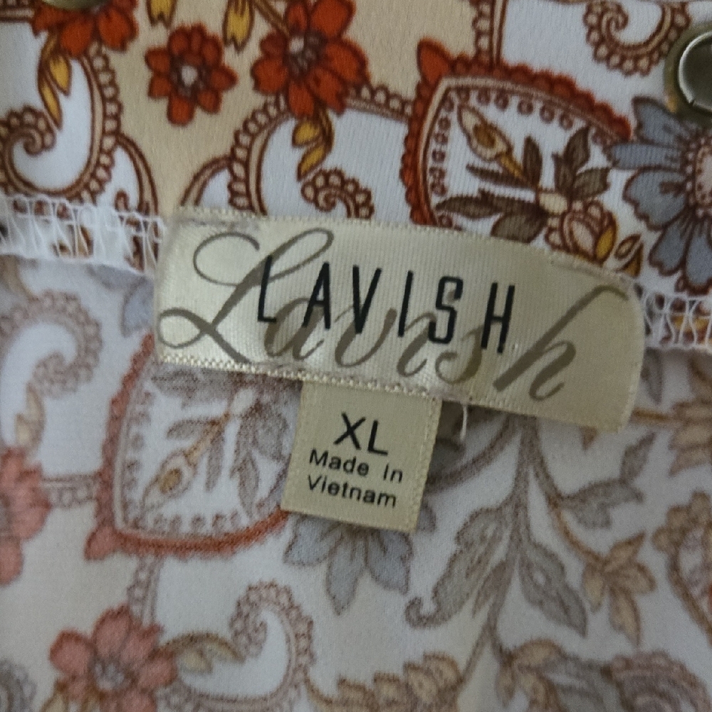 Lavish Orange And Brown Patterned Sleeveless Top - image 6